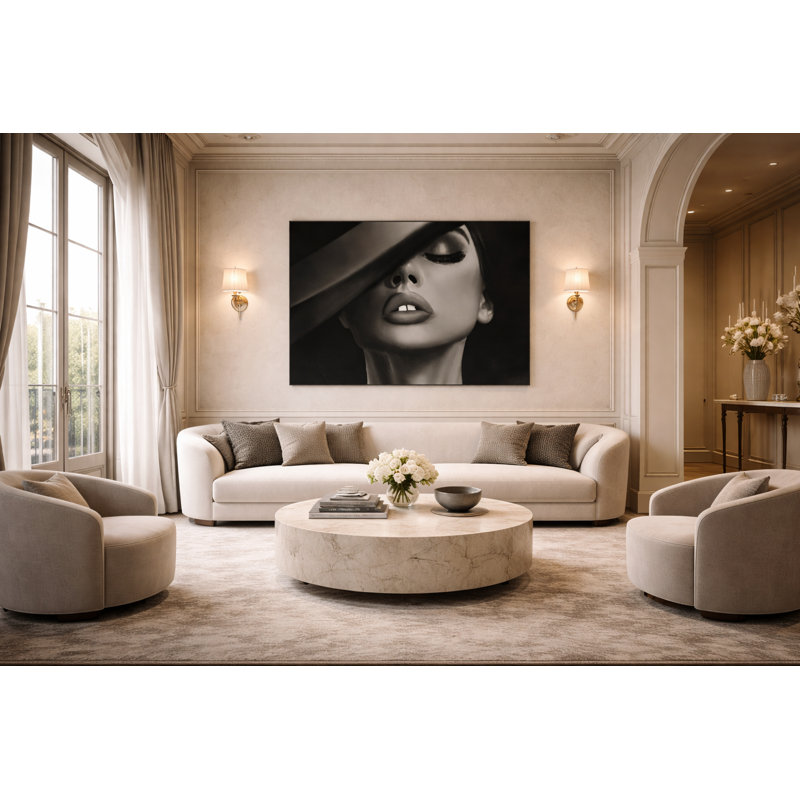 Velvet Interruption Framed Canvas Wall Art by Kasian Art Studio - Black Frame, Black
