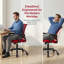Ensemble de 2 chaises de bureau ergonomiques en maille à dossier moyen avec support lombaire-133286246