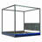 Wood LED Canopy Bed ,Canopy Platform Bed With Support Slats, No Box Spring Needed