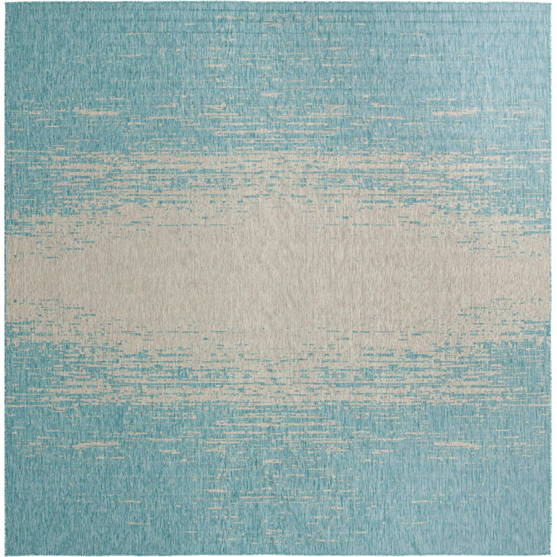 Tapis d'extérieur Iris couleur océan, Carré 13 pi