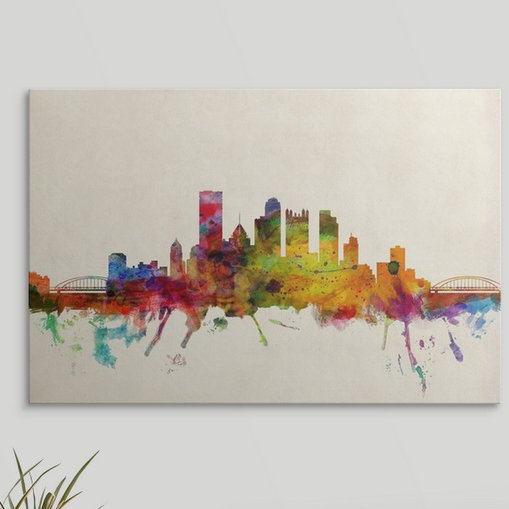 «Pittsburgh Skyline» par Francy, impression, H 20 po x l 30 po x P 1,5 po, Toile
