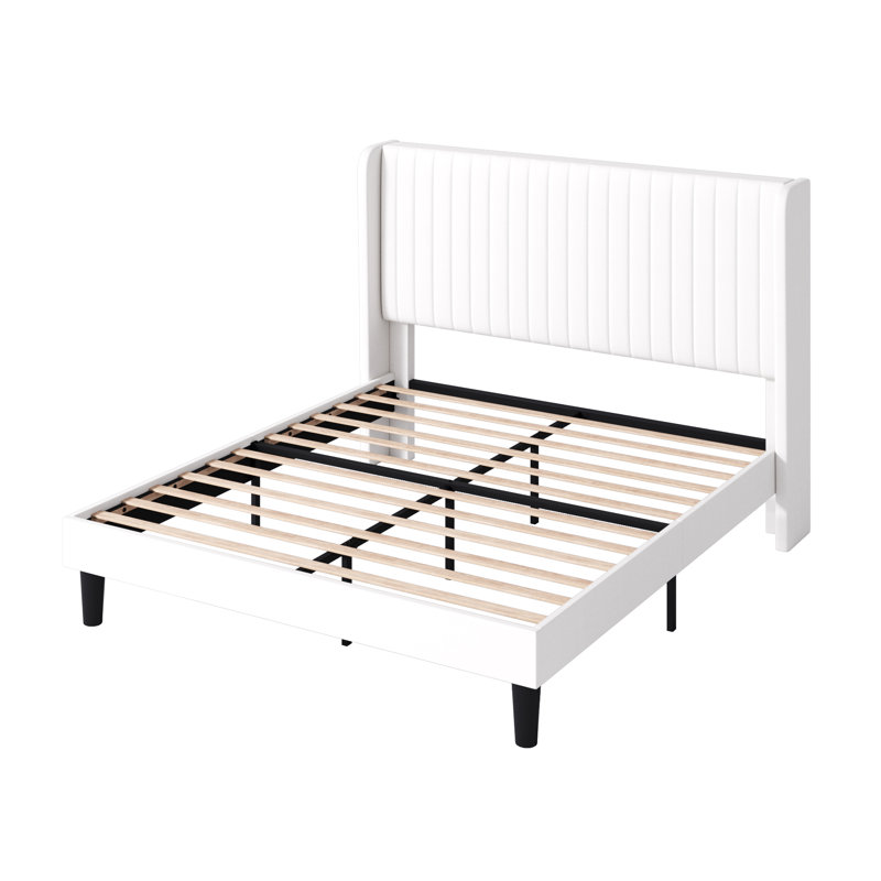 Airlia Upholstered Unfinished Platform Bed, Black, Full