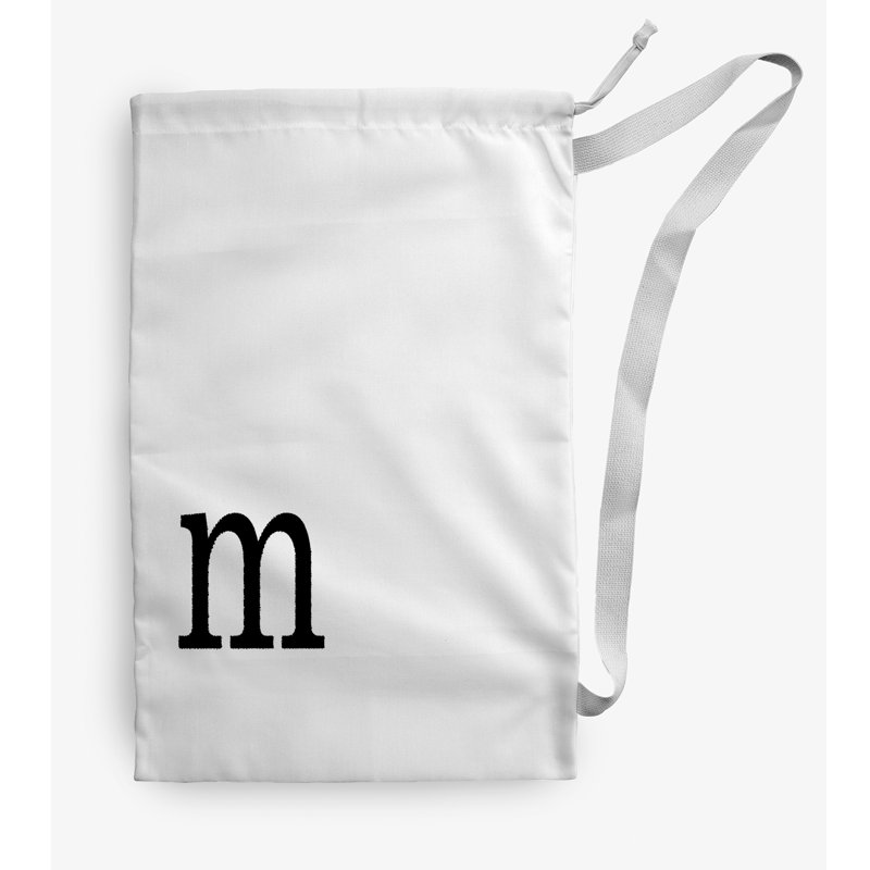 Sac à linge Monogram, Moyen (H 36 po x l 28 po), Blanc