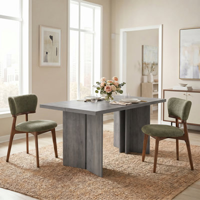 Table de salle à manger rectangulaire en bois Amiliana pour 2 à 8 personnes avec chaises de salle à manger rembourrées