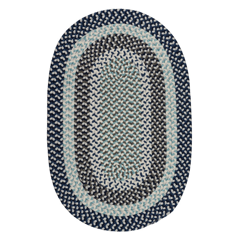 Tapis bleu / vert Gokmen Farmhouse, Ovale 9 pi x 12 pi