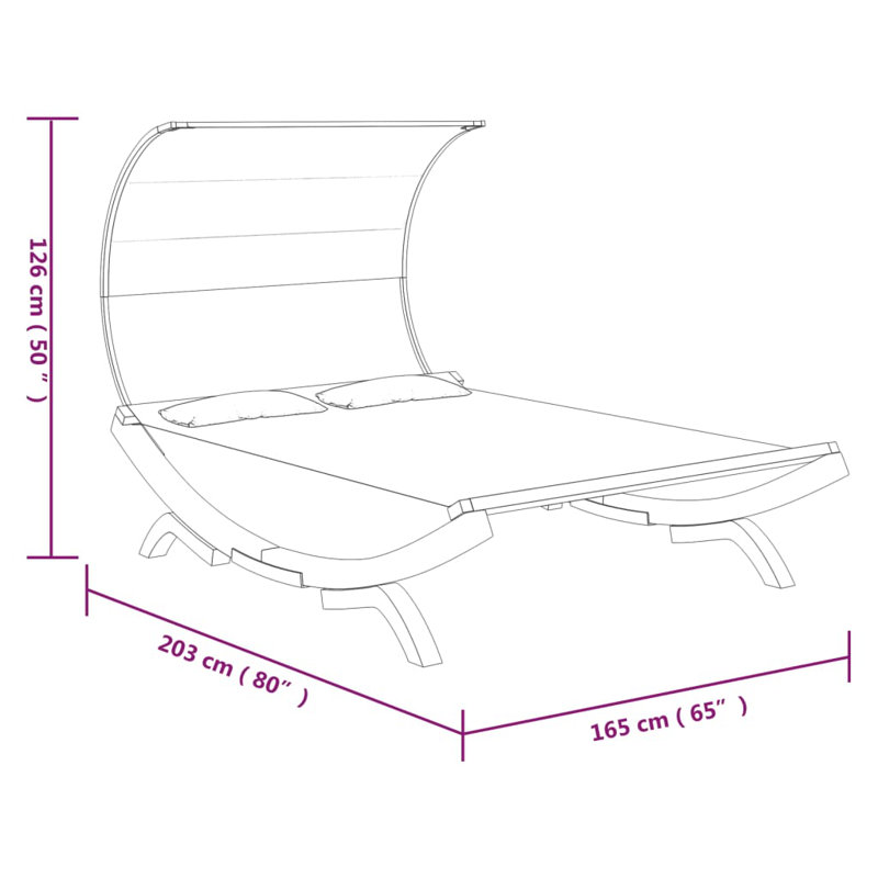 Outdoor Wood Chaise Lounge, White