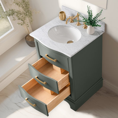 Goleta 24'' Single Bathroom Vanity with Marble Top
