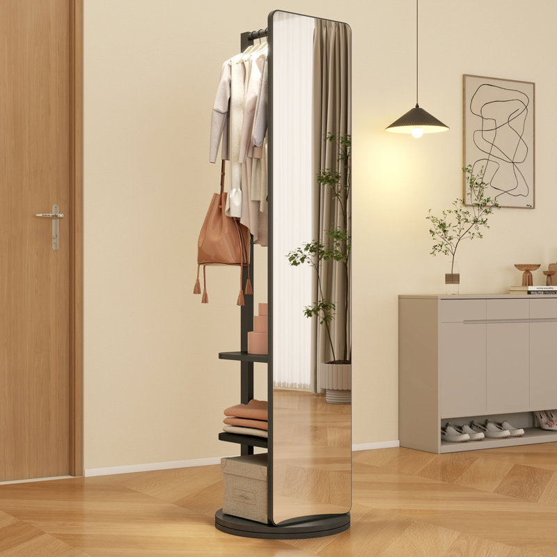 Full-length Mirror, 65.7" x 17.7", Black