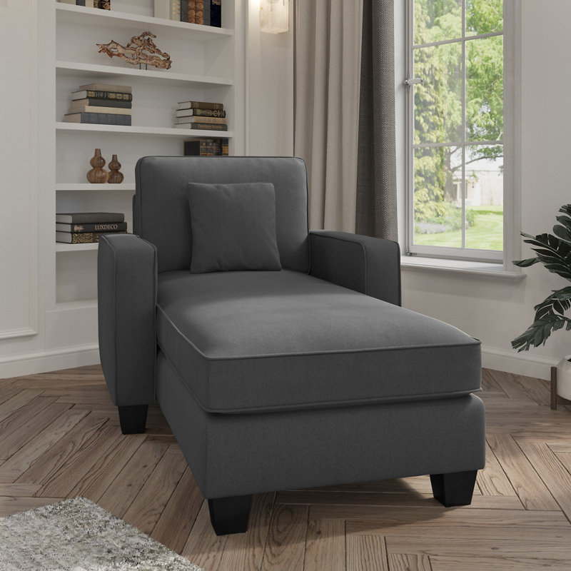 Méridienne Alitza, 100 % polyester gris anthracite
