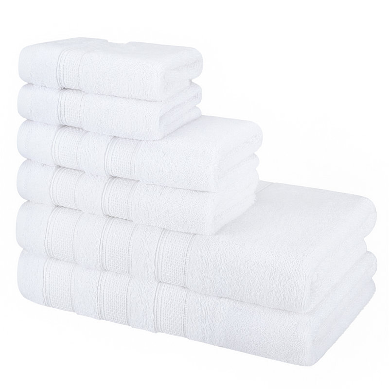 Ensemble 6 serviettes de bain Karani, Blanc