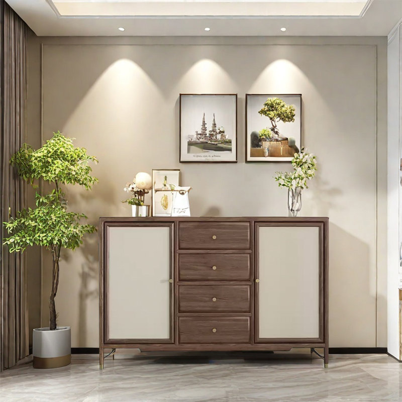 Spacious Walnut Sideboard with 4 Drawers