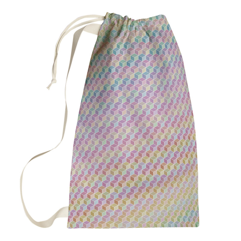 Sac à linge cubique en arc-en-ciel, Petit (H 64 po x l 20 po x P 1,5 po), Rose / Jaune