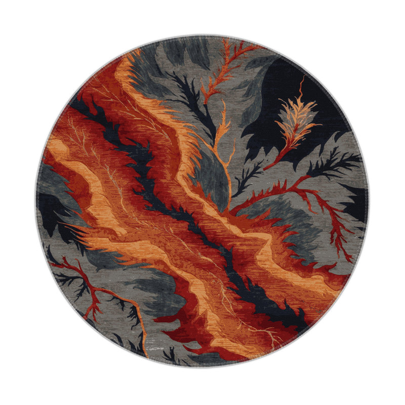Tapis d'intérieur et d'extérieur brun Nature, Rond 5 pi