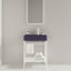 Meuble-lavabo de salle de bain avec lavabo en céramique, ensemble de lavabo console autoportant, lavabo rectangulaire en céramique brillant sans robinet, pieds en métal ouverts, tablettes de rangement,-105035808