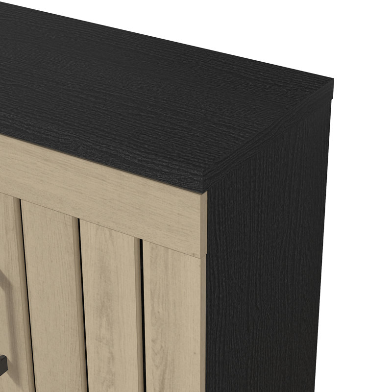 Banos Transitional 24 Pair Shoe Storage Set, Black Oak/Oslo Oak