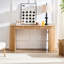 Table incurvée pour couloir, salon - console de 60,17 po avec tiroir et conception unique à rayures verticales, pièce naturelle et facile à assembler, ensemble de vestibule