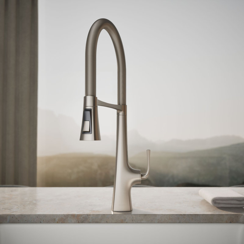 Graze Single-Handle Semi-Professional Kitchen Sink Faucet With 24-5/16-In Spout, French Gold