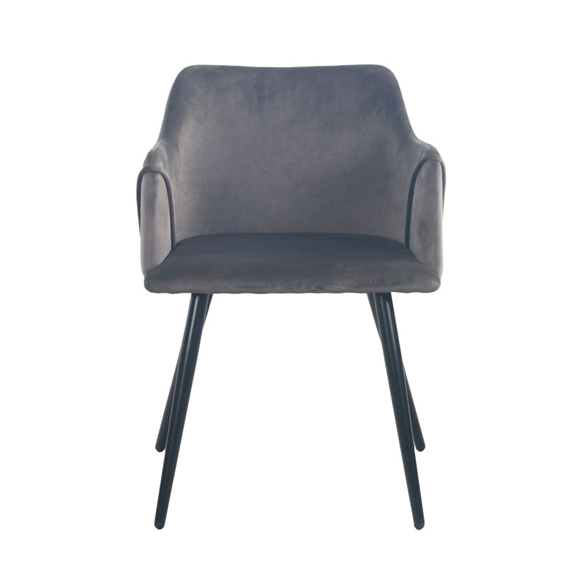 Raylan 47cm H Velvet Upholstered Armchair, Grey