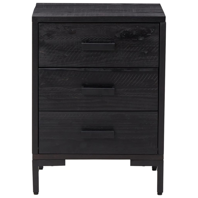 Audina 11.8'' W Solid Wood Nightstand, Black, Individual
