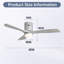Ventilateur de plafond à DEL moderne en bois massif à 3 pales de 52 po avec télécommande et kit d'éclairage Nicola-1459901831