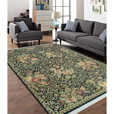 Pak-Persian Lance Black Rug