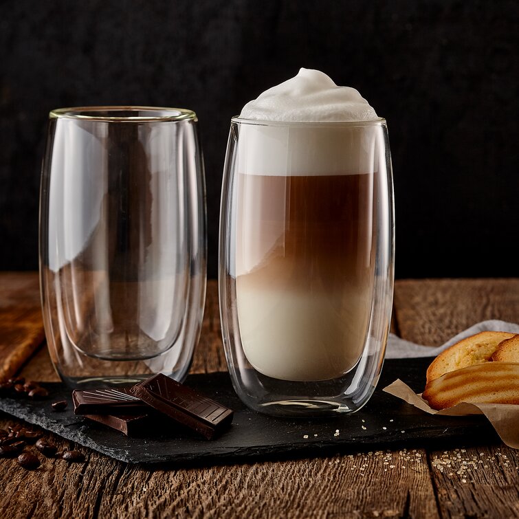 Zwilling J.A. Henckels Double Wall Latte Glass Mugs Coffee Cup Tea Drinks  15oz