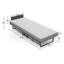 Lit pliant en métal, simple, avec matelas en mousse et 4 roulettes pour faciliter le transport du cadre de lit haute densité, maison portable, installation sans effort