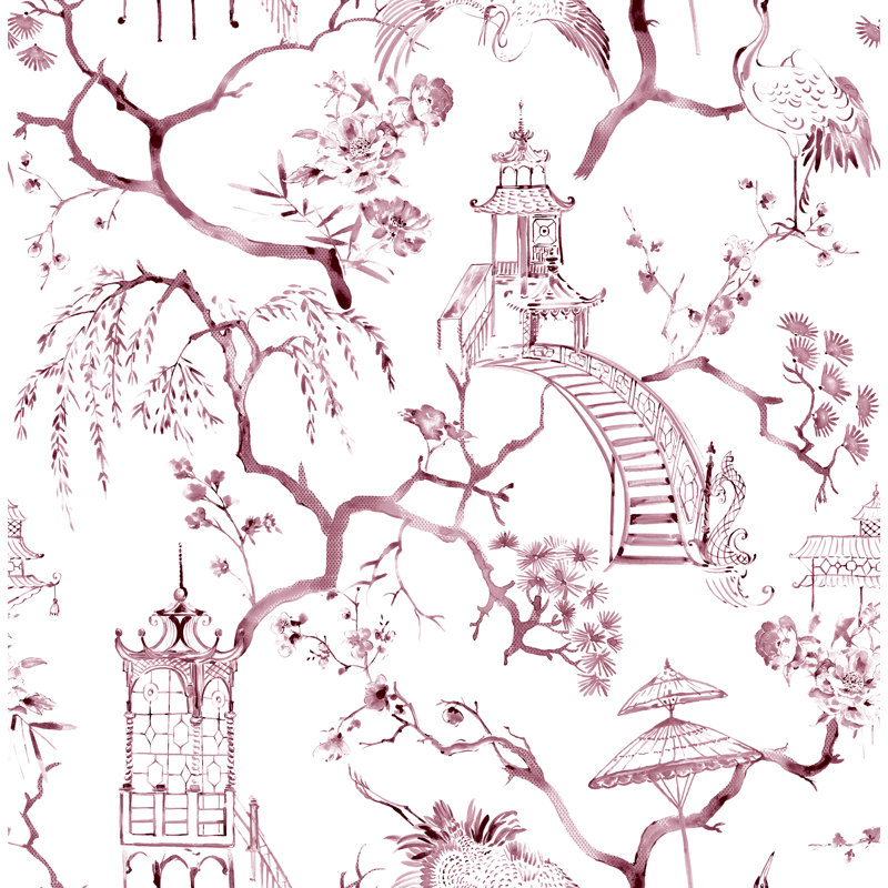 Breene Floral Wallpaper Roll, Purple