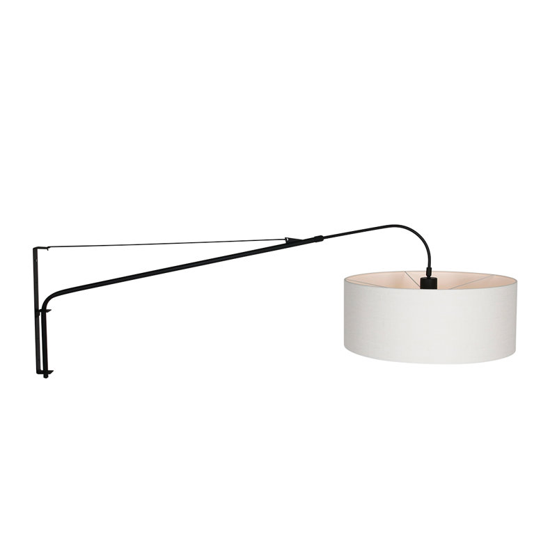 Owings Swing Arm Sconce, Black, Off White