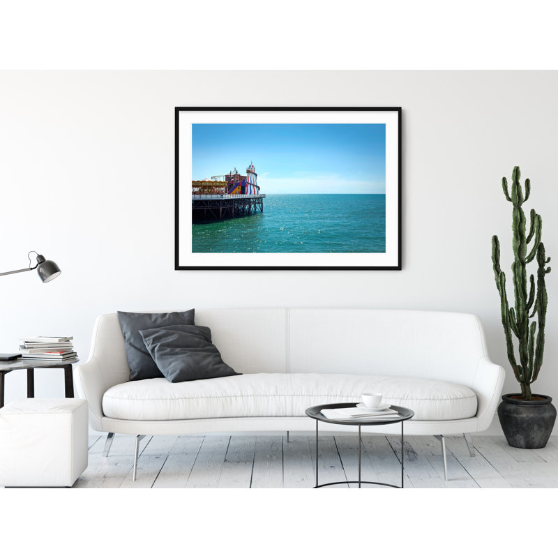 Brighton Pier - Picture Frame Photograph on Paper, 28.5" H x 40" W, Black Framed