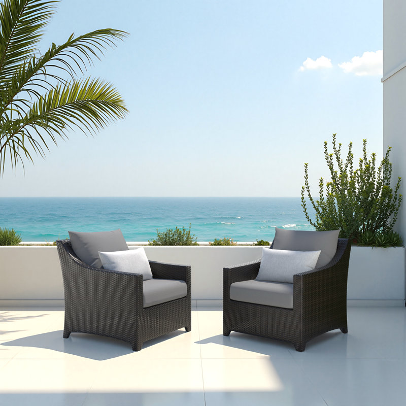 Fionnula Aluminum Outdoor Lounge Chair, Charcoal Grey Sunbrella®