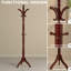 Wooden Coat Stand With 9 Hooks, Bamboo Coat Rack Stand, Freestanding, Entryway Hallway Furniture