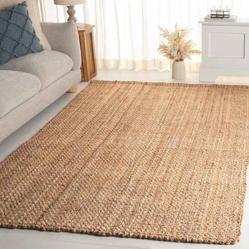 Aaroosh Natural Fiber Hand Woven Jute Pile Rug, Rectangle 5' x 8'