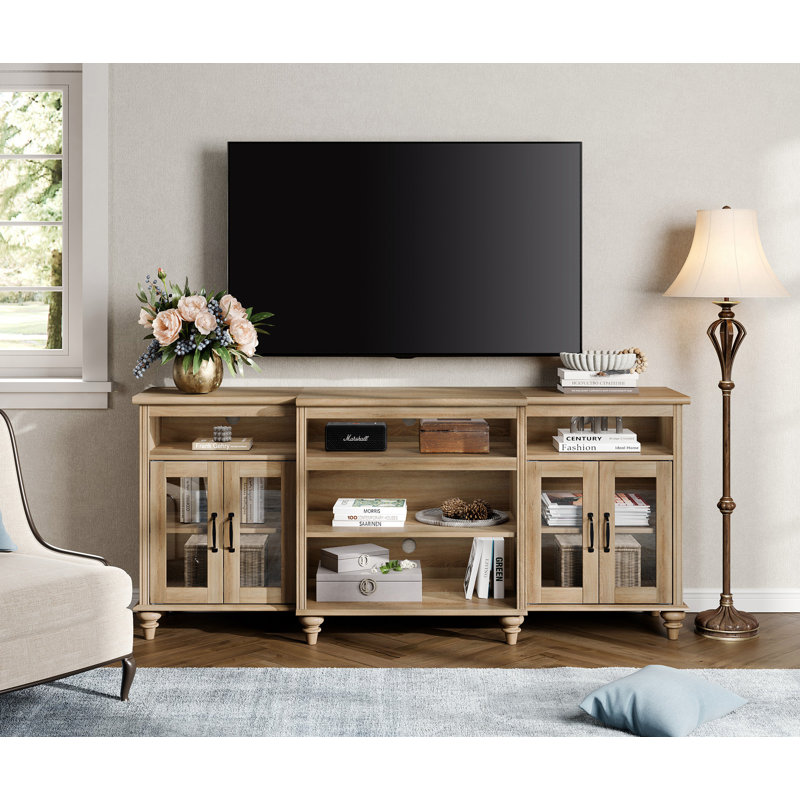 Meuble télé 69,8 po avec rangement Scarlett, Chêne
