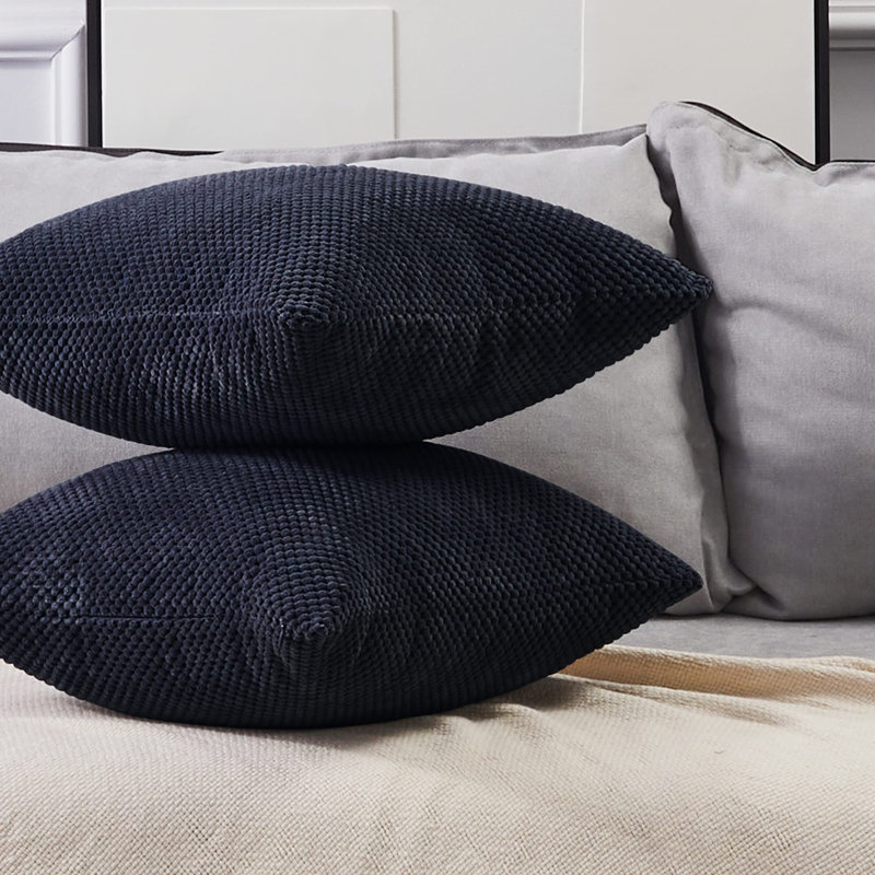 Preety Navy Square Throw Cushion Cover, 45cm H x 45cm W