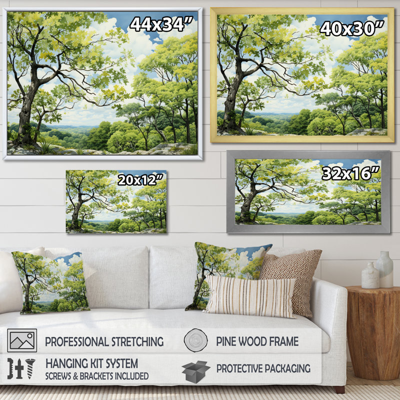 Green Tree Sycamore Serenade I - Tree Sycamore Canvas Wall Art147, H 12 po x l 20 po x P 1 po