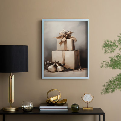 Art des Fêtes de Noël - série 2 - Lxxxvi, reproduction encadrée - bois massif