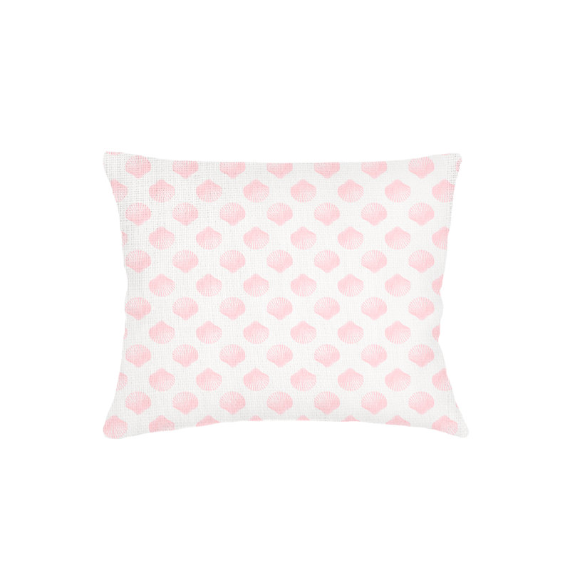 Printed Pillows Linen Geometric Pillow Cover, Pink, Square 26"