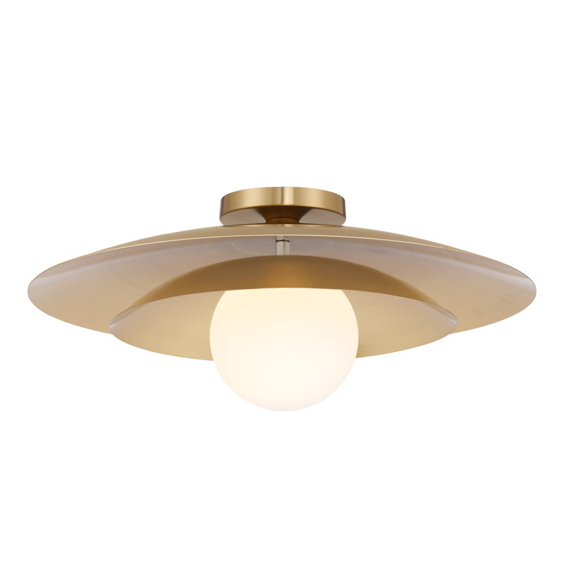 Sherrer 1-Light Ceiling Light in Brass, Brass