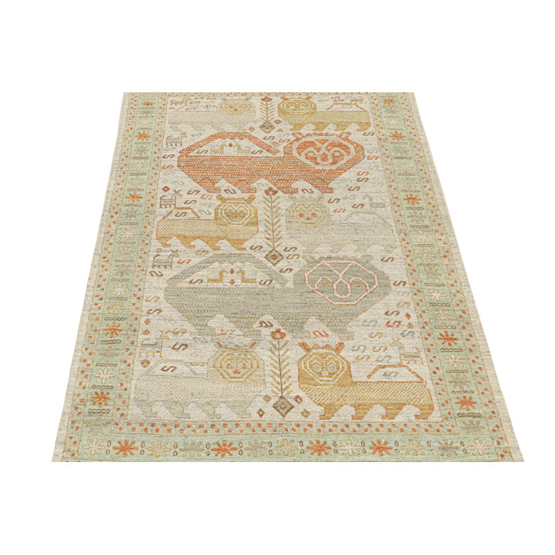 Burano Hand Knotted Wool Animal Print Area Rug, Rectangle 10' x 14'