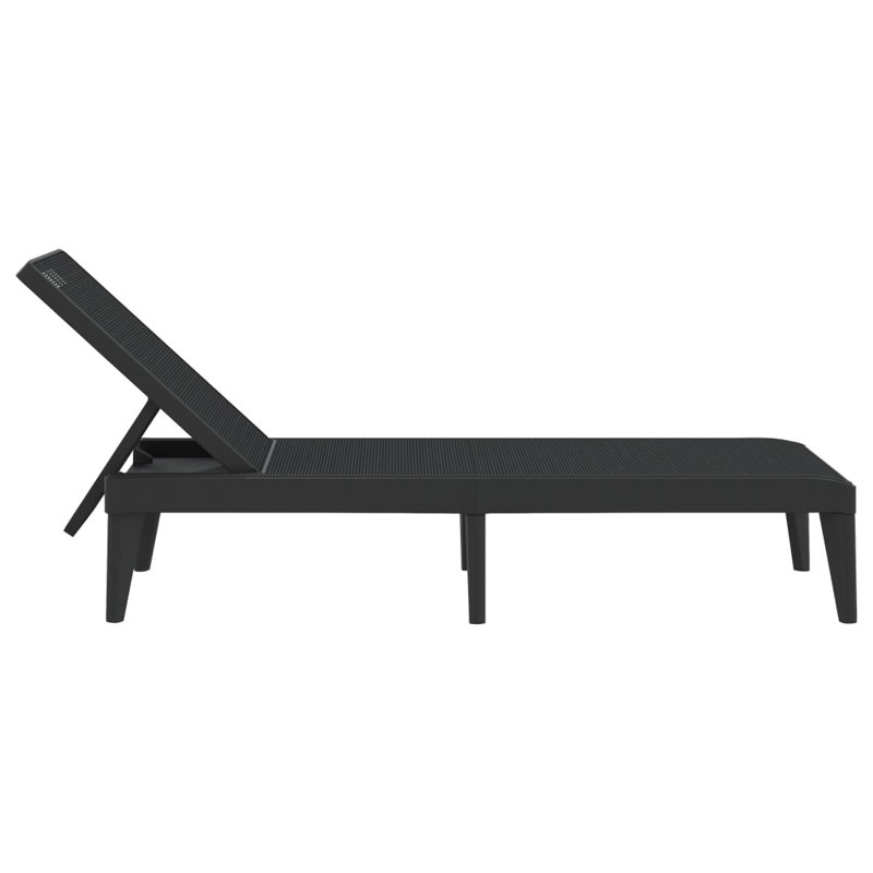 Mickleson 186cm Long Reclining Single Sun Lounger, Black