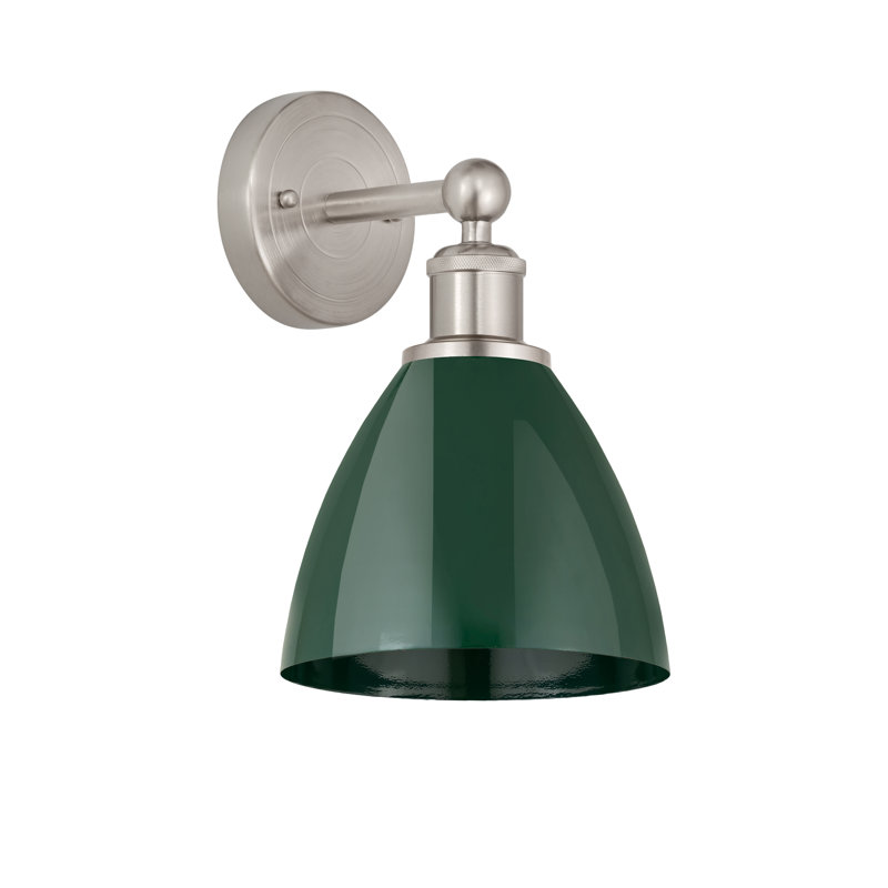 Arpita Armed Sconce, Green, Satin Nickel