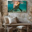 Toile, "Un dauphin ludique qui sort des eaux turquoise cristallines"-859351428