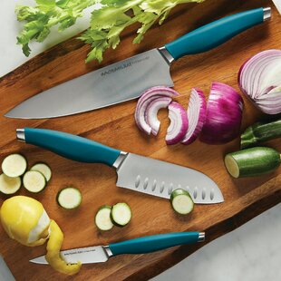 cute knife set includes 3 kitchen knives, ceramic peeler and multipurpose  scissor, dishwasher safe, good for beginners (Purple)