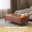 Repose-pieds brun foncé en similicuir avec rangement-77427951-75851139