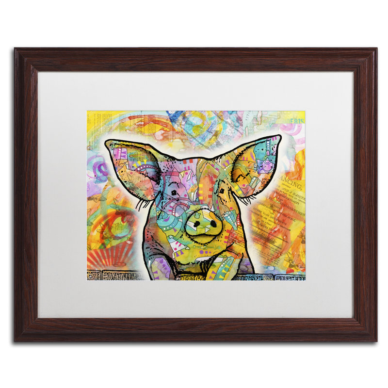 «The Pig», impression sur toile encadrée, H 11 po x l 14 po x P 0,5 po, Noir, Cadre noir