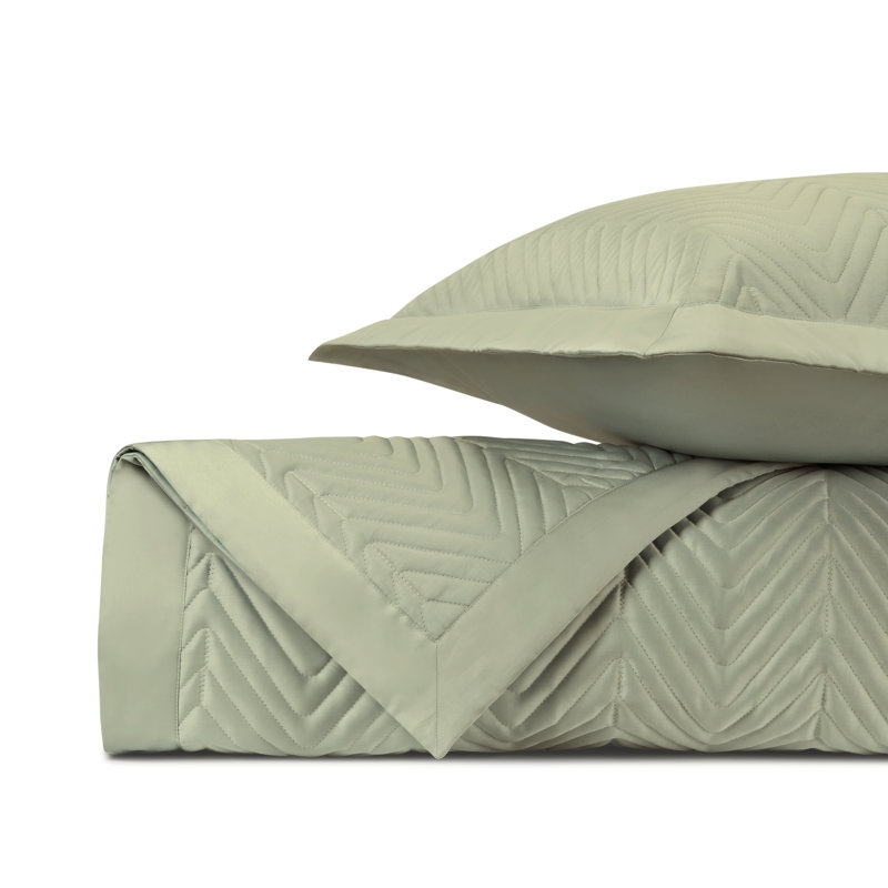 Charleston Coverlet Set, Crystal Green, King Coverlet + 3 Euro Shams