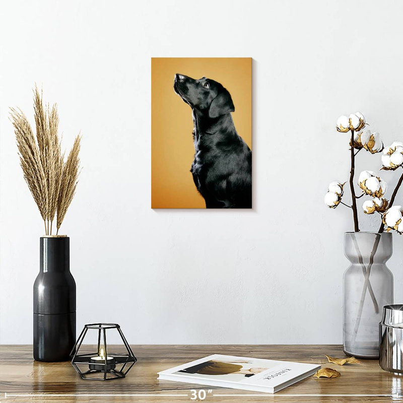 Brampt Obedient Black Dog, 12" H x 8" W