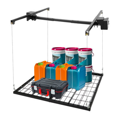 Overhead Garage Lifting Storage Rack Garage Storage Rack Adjustable Height Garage Storage Rack
