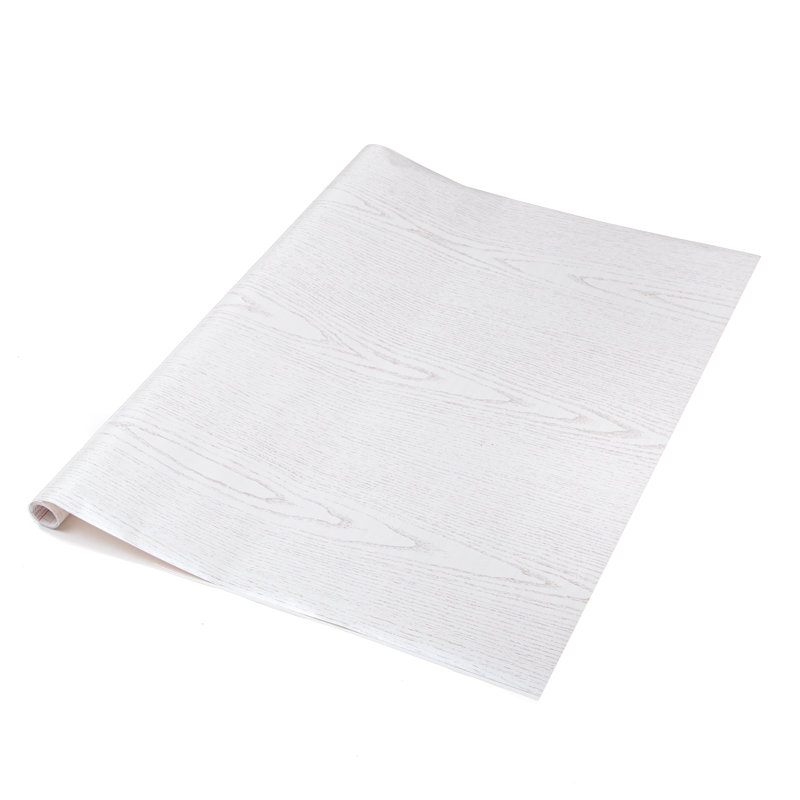 McCook 67.5cm x 2m Woodgrain Self-adhesive Vinyl Wrap for Doors and Worktops, Pearlwood White